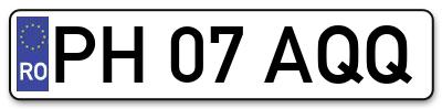 Placuta inmatriculare numar auto  PH-07-AQQ, PH 07 AQQ, PH07AQQ