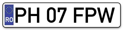 Placuta inmatriculare numar auto  PH-07-FPW, PH 07 FPW, PH07FPW