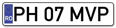 Placuta inmatriculare numar auto  PH-07-MVP, PH 07 MVP, PH07MVP