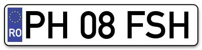 Placuta inmatriculare numar auto  PH-08-FSH, PH 08 FSH, PH08FSH