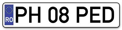 Placuta inmatriculare numar auto  PH-08-PED, PH 08 PED, PH08PED