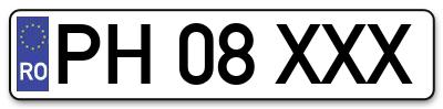 Placuta inmatriculare numar auto  PH-08-XXX, PH 08 XXX, PH08XXX