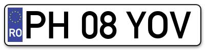 Placuta inmatriculare numar auto  PH-08-YOV, PH 08 YOV, PH08YOV