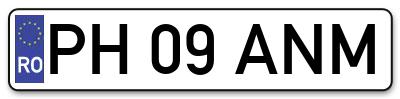 Placuta inmatriculare numar auto  PH-09-ANM, PH 09 ANM, PH09ANM
