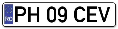 Placuta inmatriculare numar auto  PH-09-CEV, PH 09 CEV, PH09CEV