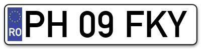 Placuta inmatriculare numar auto  PH-09-FKY, PH 09 FKY, PH09FKY