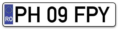 Placuta inmatriculare numar auto  PH-09-FPY, PH 09 FPY, PH09FPY