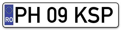 Placuta inmatriculare numar auto  PH-09-KSP, PH 09 KSP, PH09KSP