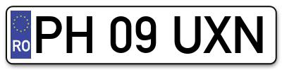 Placuta inmatriculare numar auto  PH-09-UXN, PH 09 UXN, PH09UXN