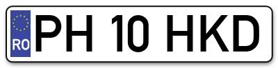 Placuta inmatriculare numar auto  PH-10-HKD, PH 10 HKD, PH10HKD