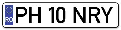 Placuta inmatriculare numar auto  PH-10-NRY, PH 10 NRY, PH10NRY