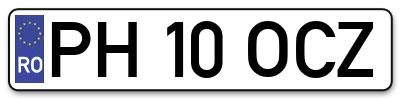 Placuta inmatriculare numar auto  PH-10-OCZ, PH 10 OCZ, PH10OCZ