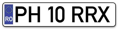 Placuta inmatriculare numar auto  PH-10-RRX, PH 10 RRX, PH10RRX