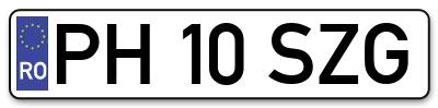 Placuta inmatriculare numar auto  PH-10-SZG, PH 10 SZG, PH10SZG