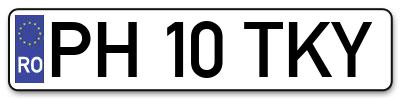 Placuta inmatriculare numar auto  PH-10-TKY, PH 10 TKY, PH10TKY