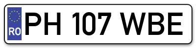 Placuta inmatriculare numar auto  PH-107-WBE, PH 107 WBE, PH107WBE