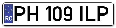Placuta inmatriculare numar auto  PH-109-ILP, PH 109 ILP, PH109ILP