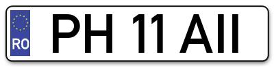 Placuta inmatriculare numar auto  PH-11-AII, PH 11 AII, PH11AII