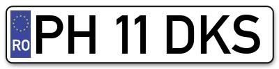 Placuta inmatriculare numar auto  PH-11-DKS, PH 11 DKS, PH11DKS