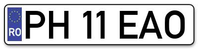 Placuta inmatriculare numar auto  PH-11-EAO, PH 11 EAO, PH11EAO