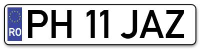 Placuta inmatriculare numar auto  PH-11-JAZ, PH 11 JAZ, PH11JAZ