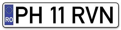 Placuta inmatriculare numar auto  PH-11-RVN, PH 11 RVN, PH11RVN