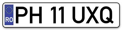 Placuta inmatriculare numar auto  PH-11-UXQ, PH 11 UXQ, PH11UXQ