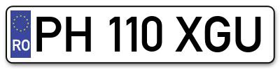 Placuta inmatriculare numar auto  PH-110-XGU, PH 110 XGU, PH110XGU