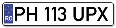 Placuta inmatriculare numar auto  PH-113-UPX, PH 113 UPX, PH113UPX