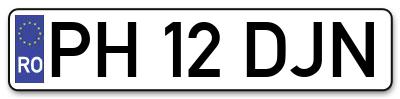 Placuta inmatriculare numar auto  PH-12-DJN, PH 12 DJN, PH12DJN