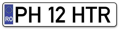 Placuta inmatriculare numar auto  PH-12-HTR, PH 12 HTR, PH12HTR