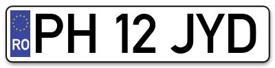 Placuta inmatriculare numar auto  PH-12-JYD, PH 12 JYD, PH12JYD