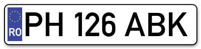 Placuta inmatriculare numar auto  PH-126-ABK, PH 126 ABK, PH126ABK