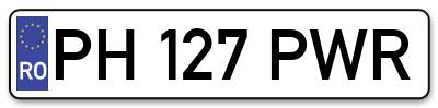 Placuta inmatriculare numar auto  PH-127-PWR, PH 127 PWR, PH127PWR