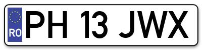 Placuta inmatriculare numar auto  PH-13-JWX, PH 13 JWX, PH13JWX