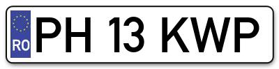 Placuta inmatriculare numar auto  PH-13-KWP, PH 13 KWP, PH13KWP