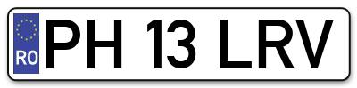 Placuta inmatriculare numar auto  PH-13-LRV, PH 13 LRV, PH13LRV
