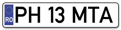 Placuta inmatriculare numar auto  PH-13-MTA, PH 13 MTA, PH13MTA