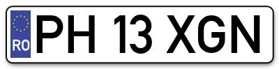 Placuta inmatriculare numar auto  PH-13-XGN, PH 13 XGN, PH13XGN