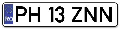 Placuta inmatriculare numar auto  PH-13-ZNN, PH 13 ZNN, PH13ZNN