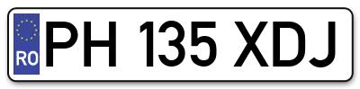 Placuta inmatriculare numar auto  PH-135-XDJ, PH 135 XDJ, PH135XDJ