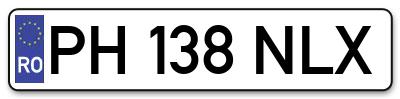 Placuta inmatriculare numar auto  PH-138-NLX, PH 138 NLX, PH138NLX