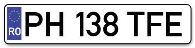 Placuta inmatriculare numar auto  PH-138-TFE, PH 138 TFE, PH138TFE
