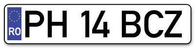 Placuta inmatriculare numar auto  PH-14-BCZ, PH 14 BCZ, PH14BCZ