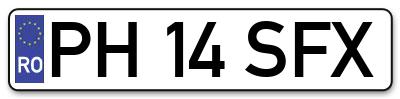 Placuta inmatriculare numar auto  PH-14-SFX, PH 14 SFX, PH14SFX