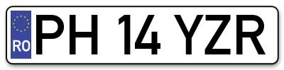 Placuta inmatriculare numar auto  PH-14-YZR, PH 14 YZR, PH14YZR
