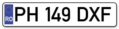 Placuta inmatriculare numar auto  PH-149-DXF, PH 149 DXF, PH149DXF