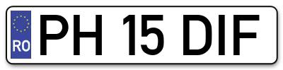 Placuta inmatriculare numar auto  PH-15-DIF, PH 15 DIF, PH15DIF