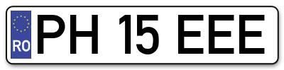 Placuta inmatriculare numar auto  PH-15-EEE, PH 15 EEE, PH15EEE
