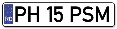 Placuta inmatriculare numar auto  PH-15-PSM, PH 15 PSM, PH15PSM